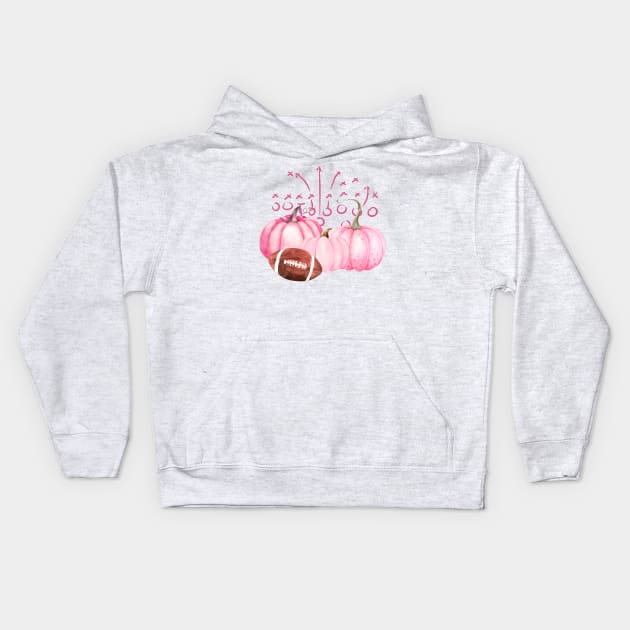 Pink October Football Kids Hoodie by LylaLace Studio